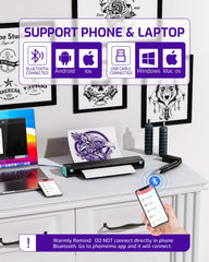 Phomemo M08F conectividad inalámbrica para imprimir desde teléfono.