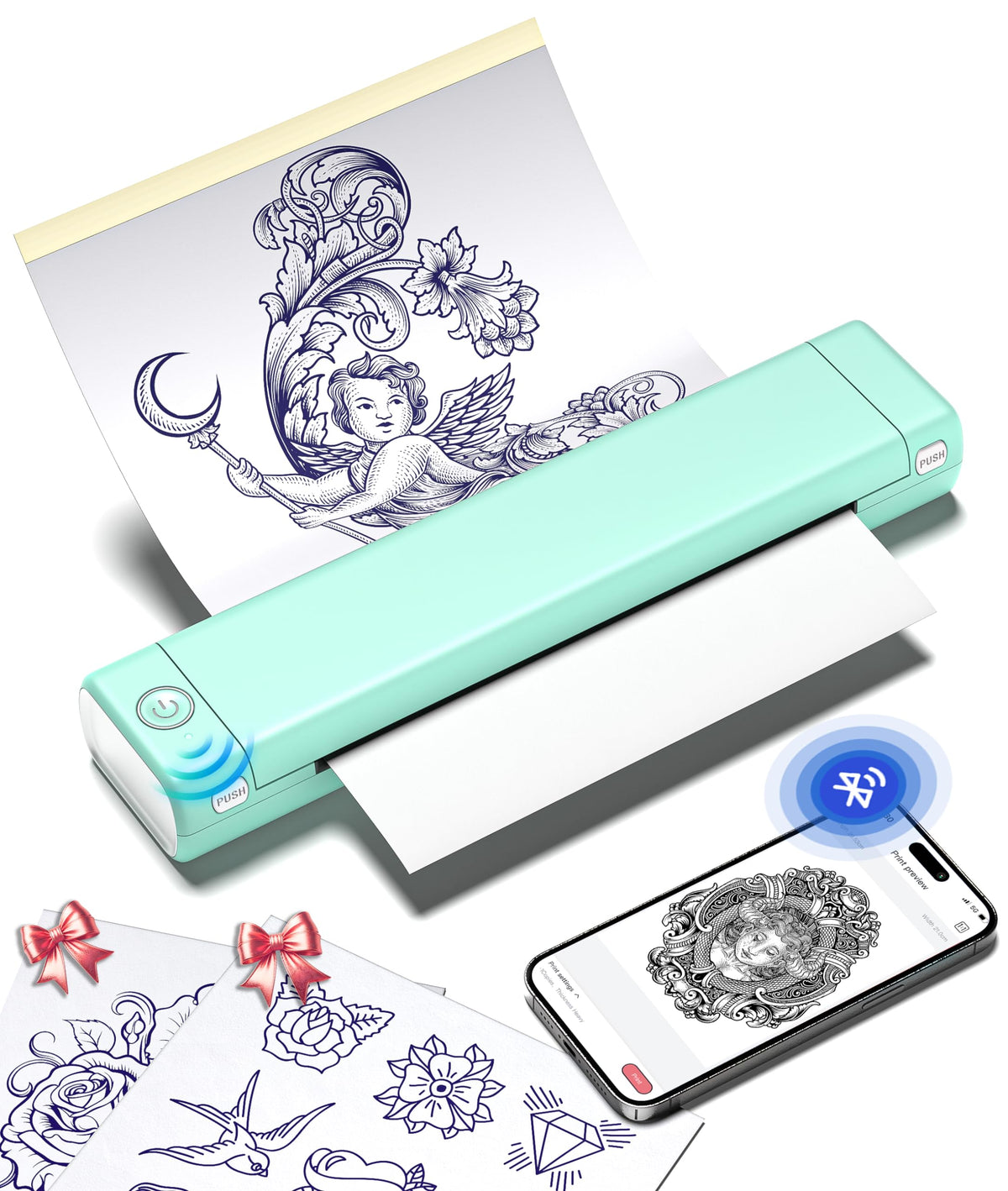 Phomemo M08F edicion tatuaje compacta para trabajo movil