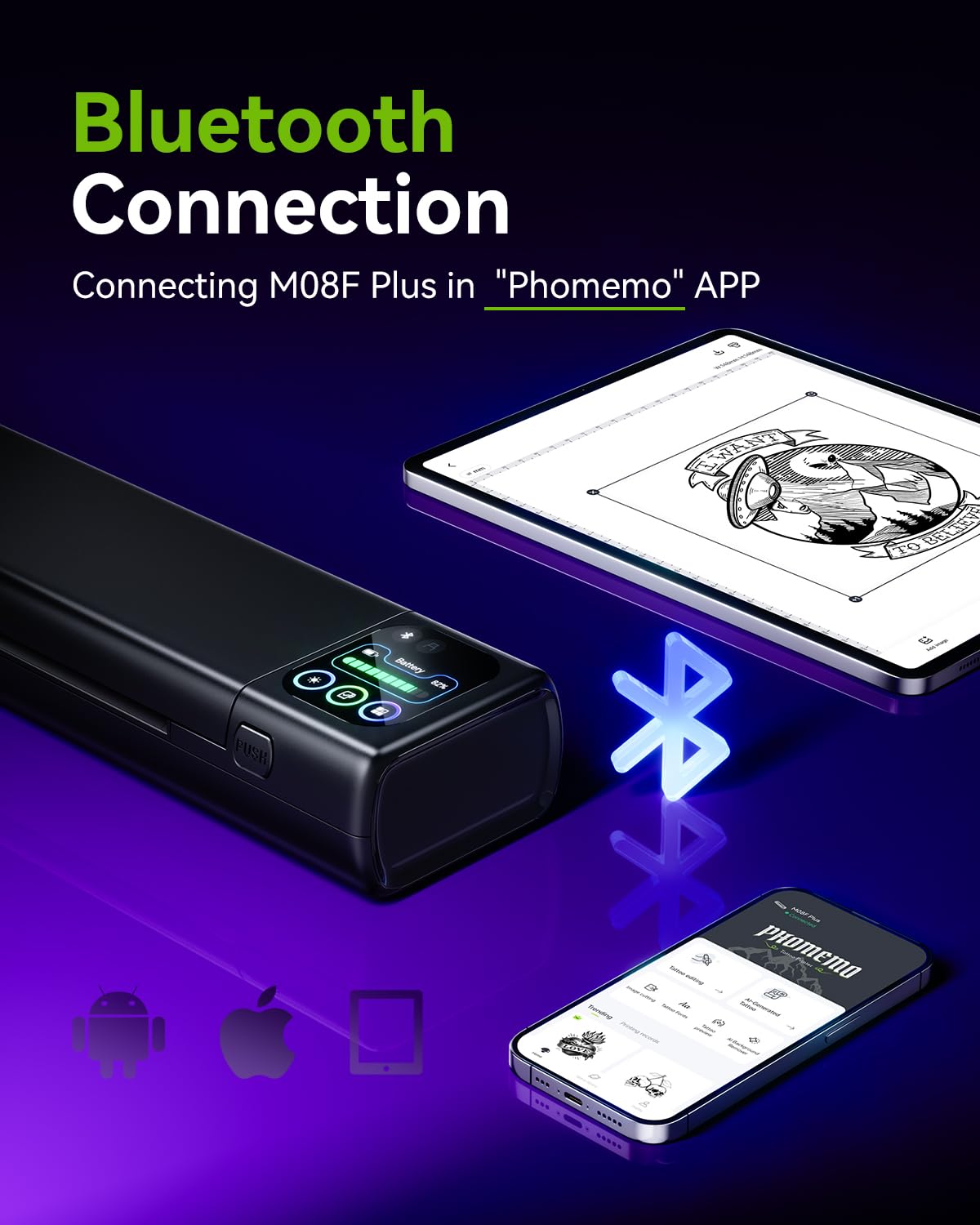 Phomemo M08F Plus, 10 hojas de transferencia premium incluidas
