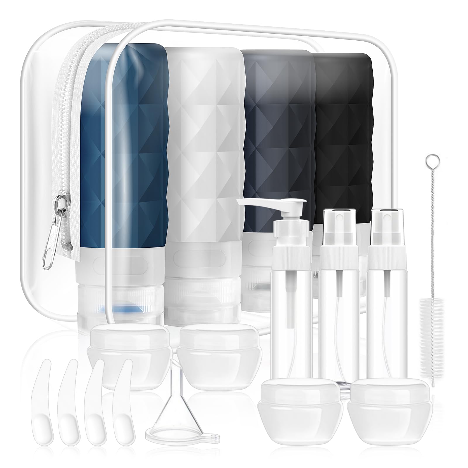PHOVSUV set de botellas de viaje 90 ml para líquidos seguros.