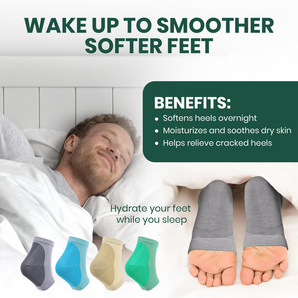 Ajuste cómodo de los calcetines PhysFlex para pies relajados.