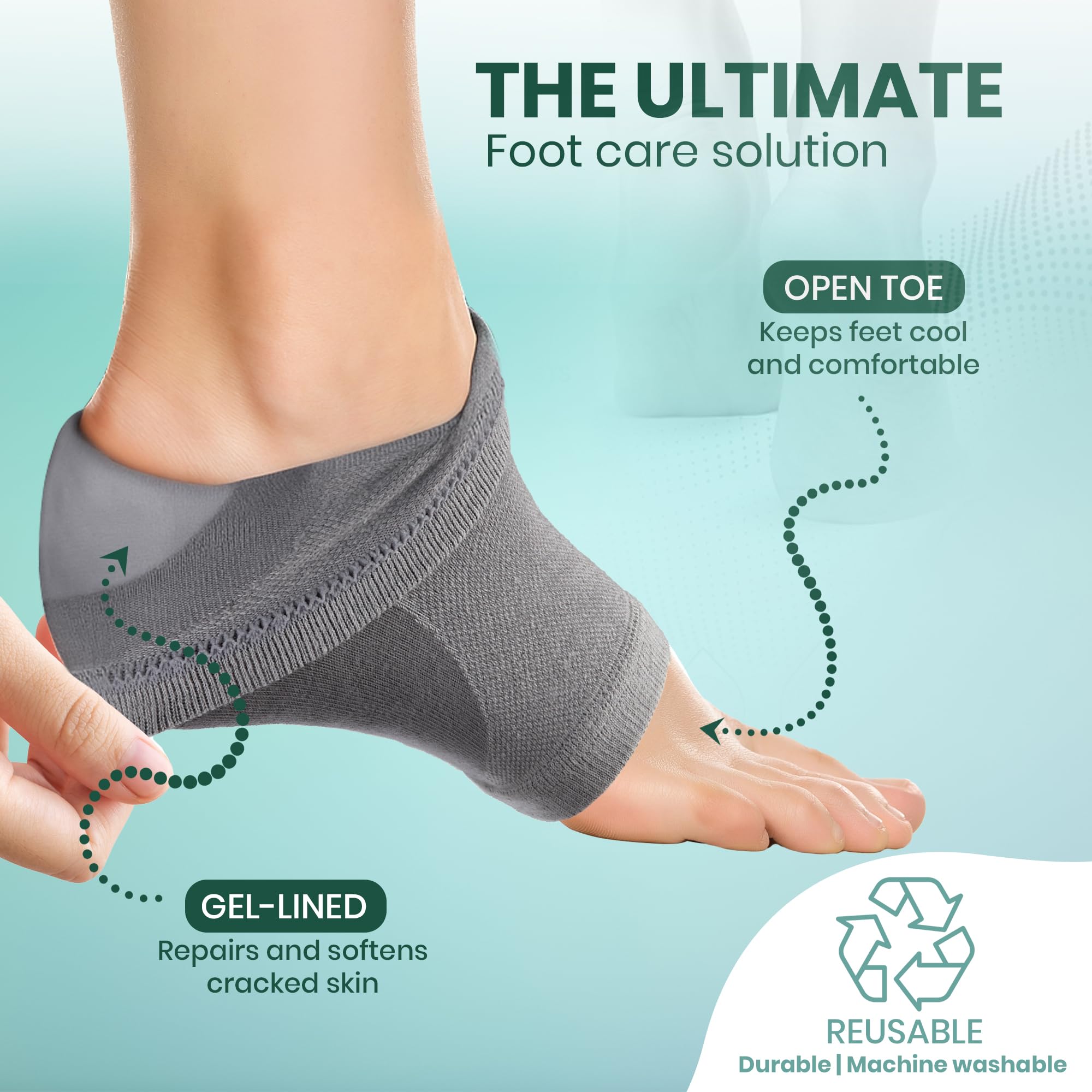 Calcetines PhysFlex para spa en casa durante la noche.