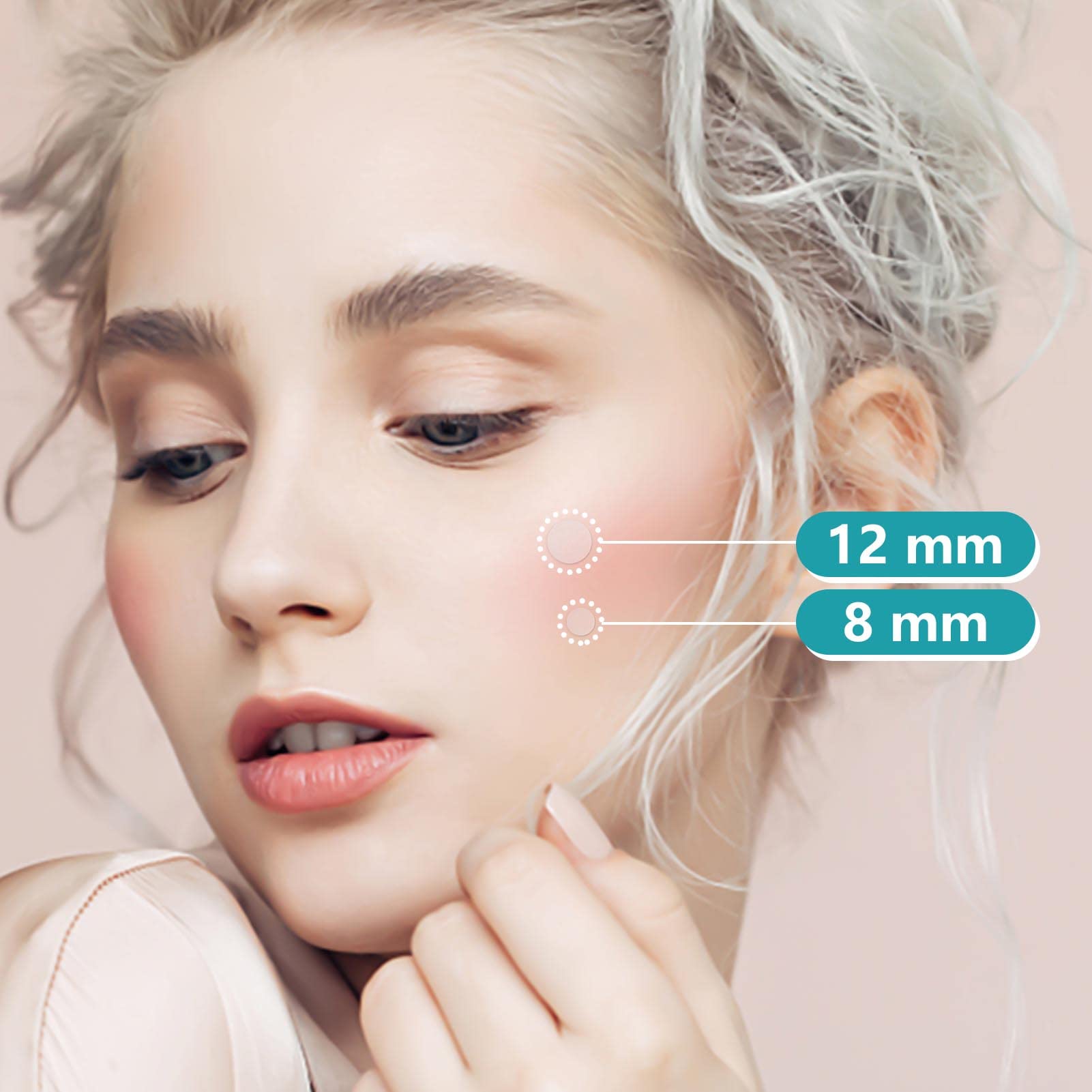 Parche PICcircuit disponible en dos tamaños para diferentes áreas faciales.