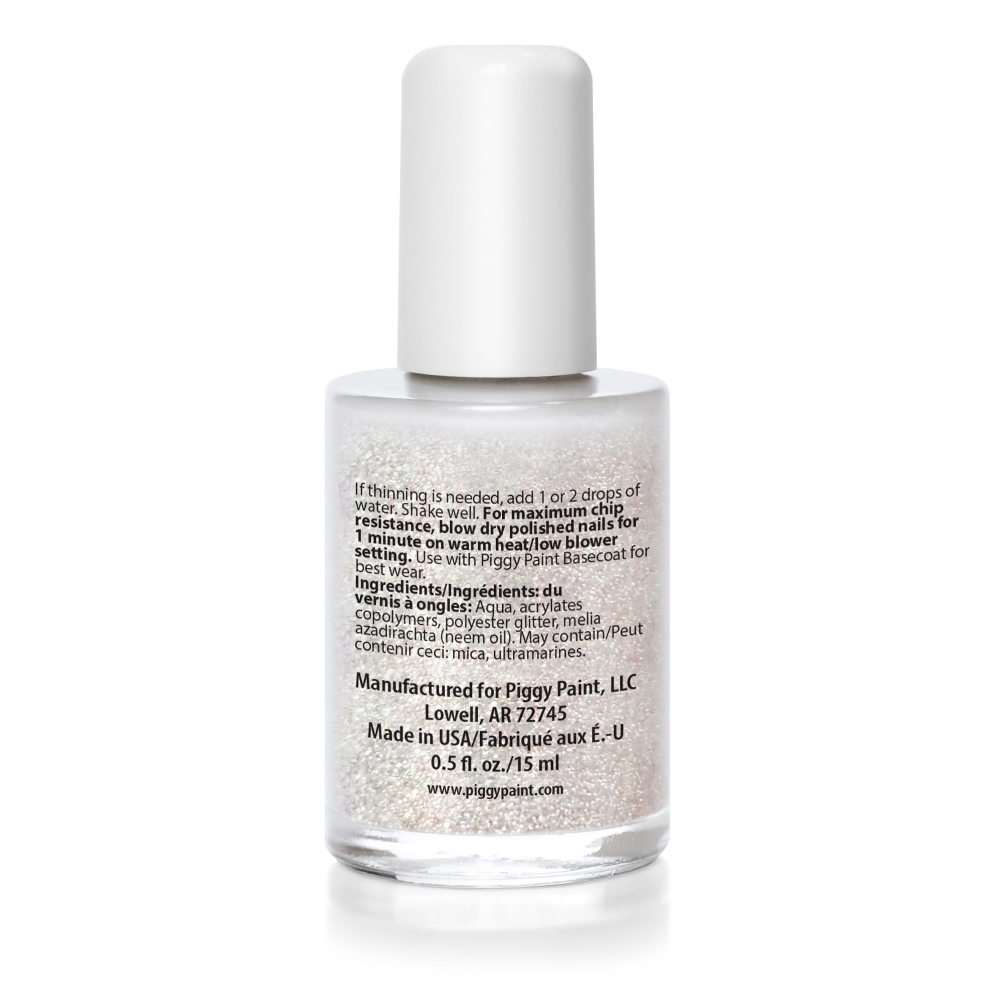 Piggy Paint: botella de esmalte con purpurina para un toque festivo.