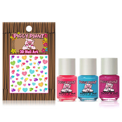 Piggy Paint esmaltes 3 colores 0-25-oz: colores vibrantes y aptos para niños.