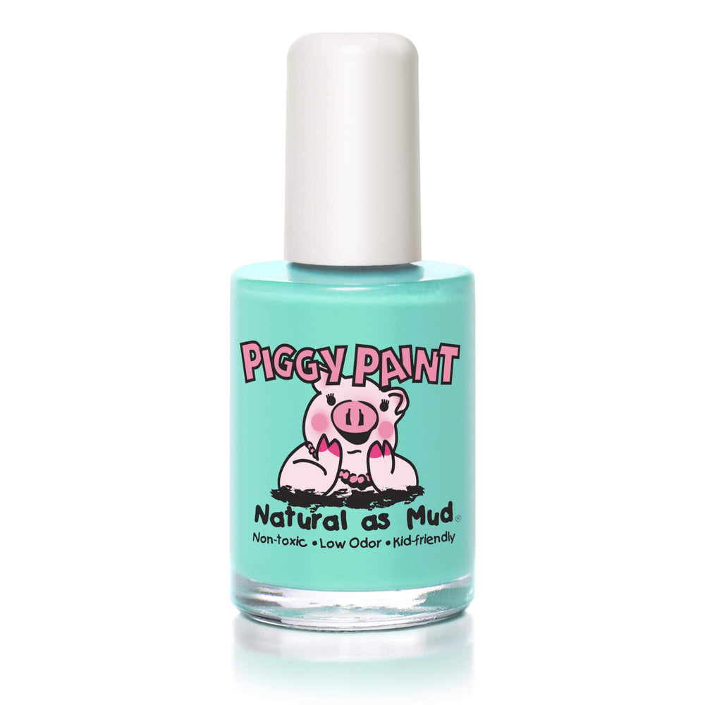 Piggy Paint Sea Ya Later en botella, color aguamarina suave para uñas seguras.