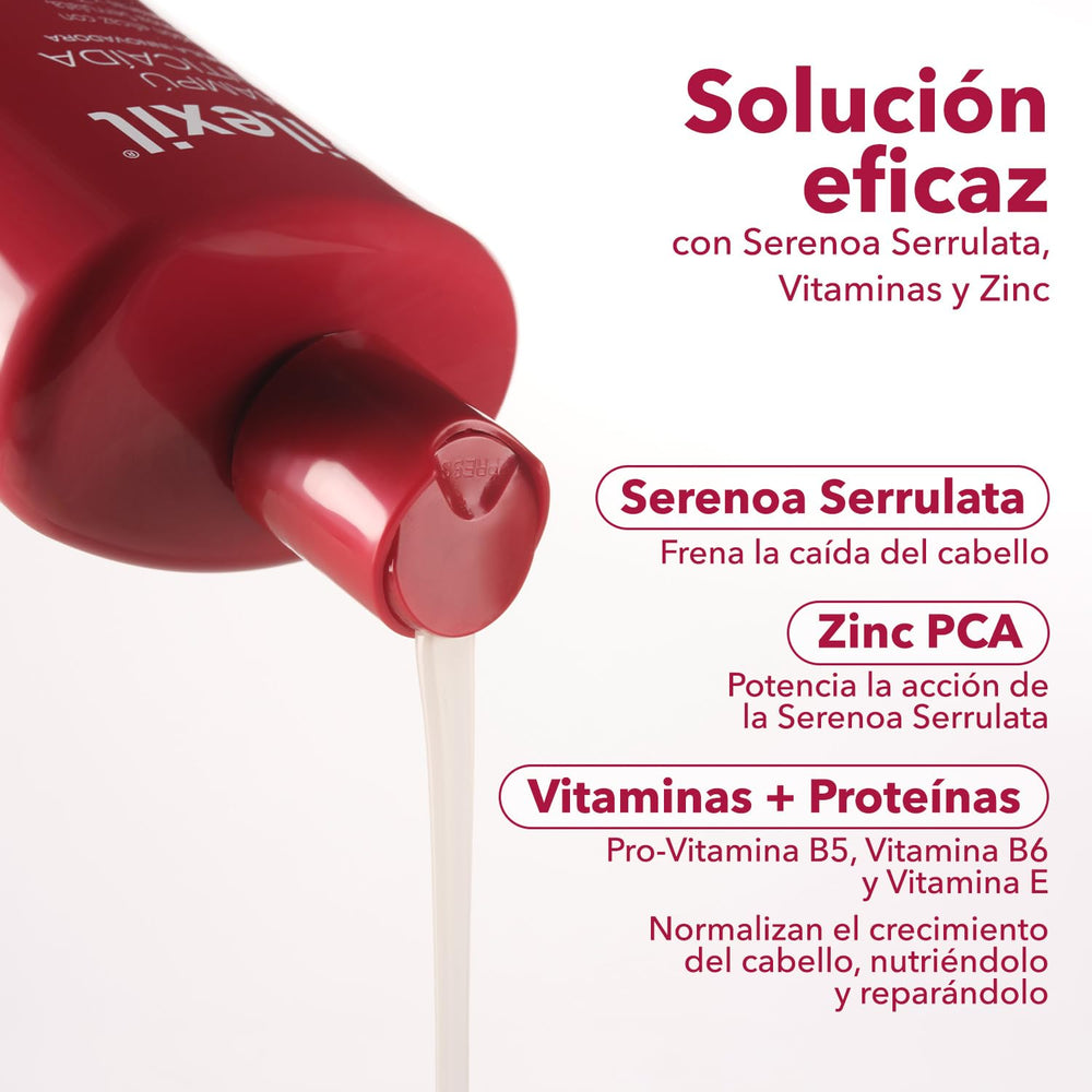 Shampoo PILEXIL Anticaída botella práctica para cada lavado.