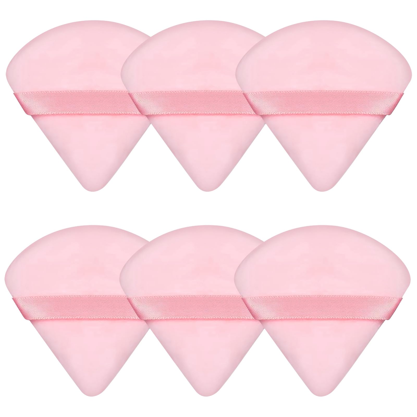 Esponja Pimoys para polvo con diseño triangular rosa, ideal para base y contorno.