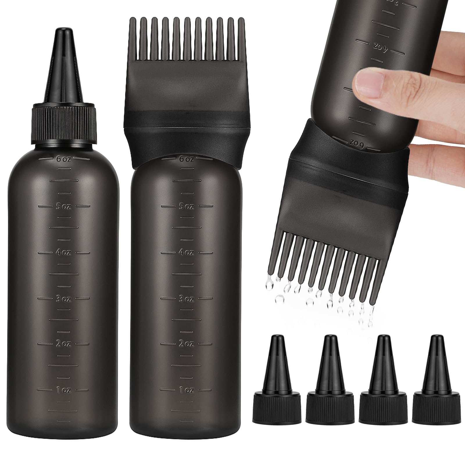 Pimoys paquete con dos botellas aplicadoras para cabello facilita la coloración.