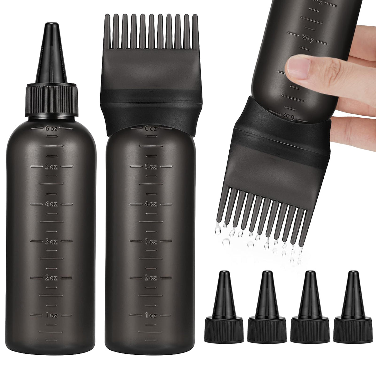Pimoys paquete con dos botellas aplicadoras para cabello facilita la coloración.