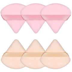 Pimoys puff polvo triángulo de 7 cm, textura suave para aplicación.