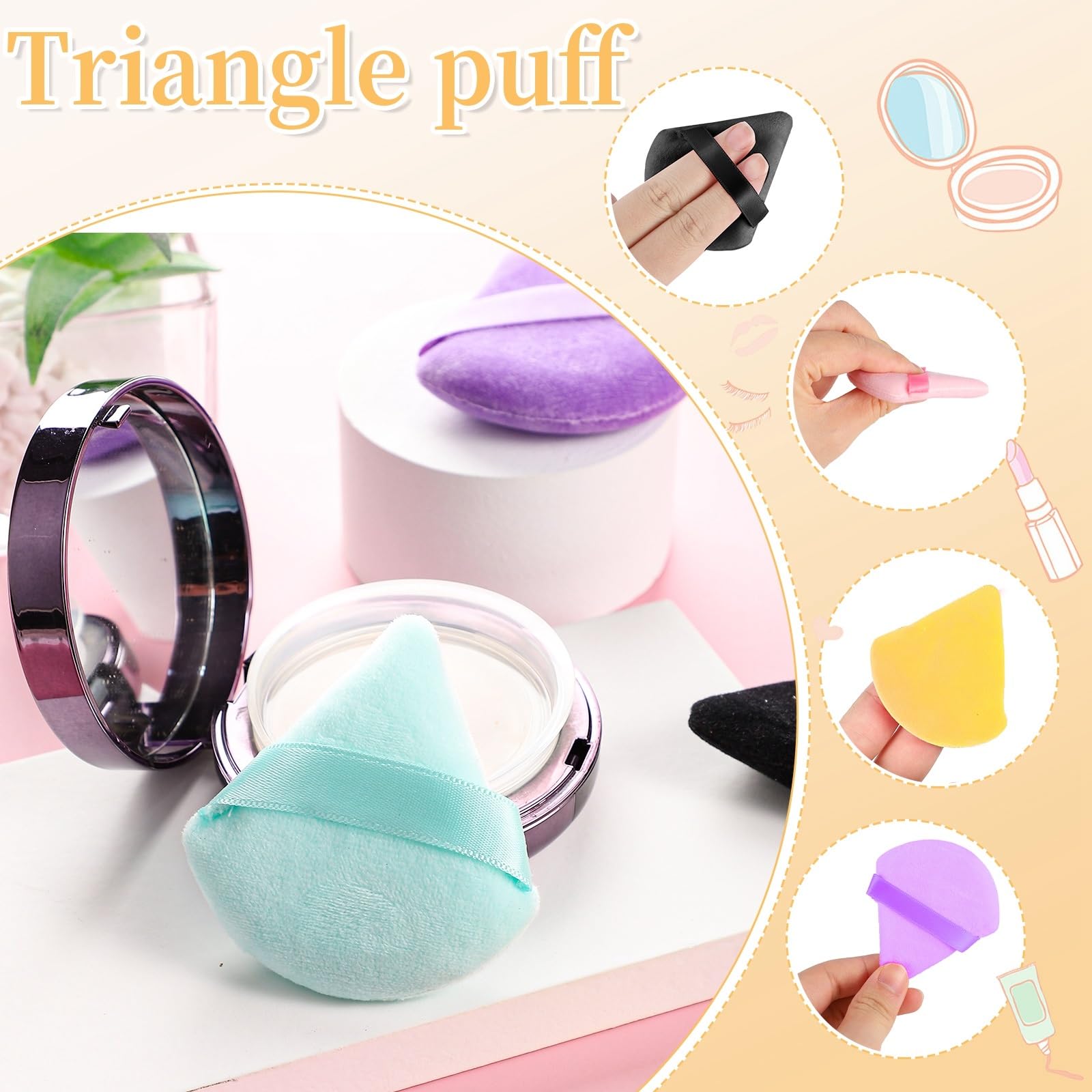 Pimoys Puff tamaño 7 cm con correa para sujetar