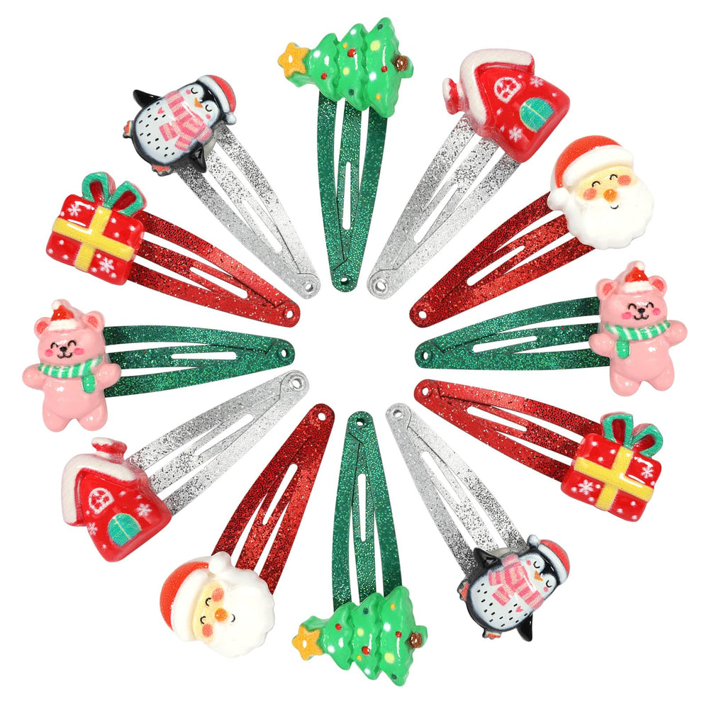 PinkSheep clips navideños con Papá Noel: accesorio seguro para cabello delicado