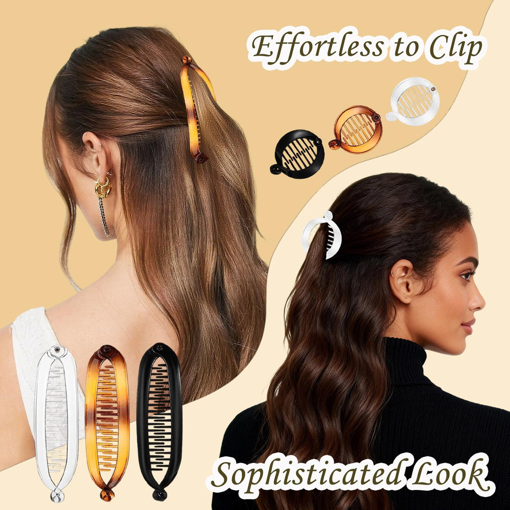 Pinzas banana Generico: acrílico duradero con bordes suaves cuidan el cabello.