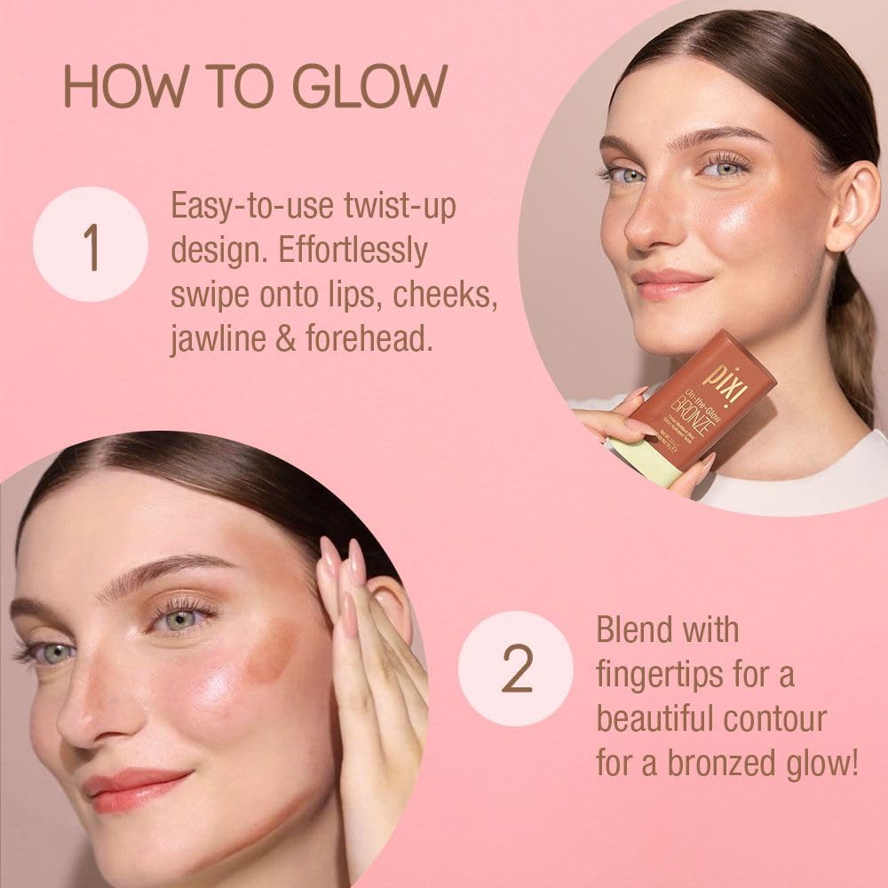 Pixi bronceador barra con extractos de fruta protege con antioxidantes.