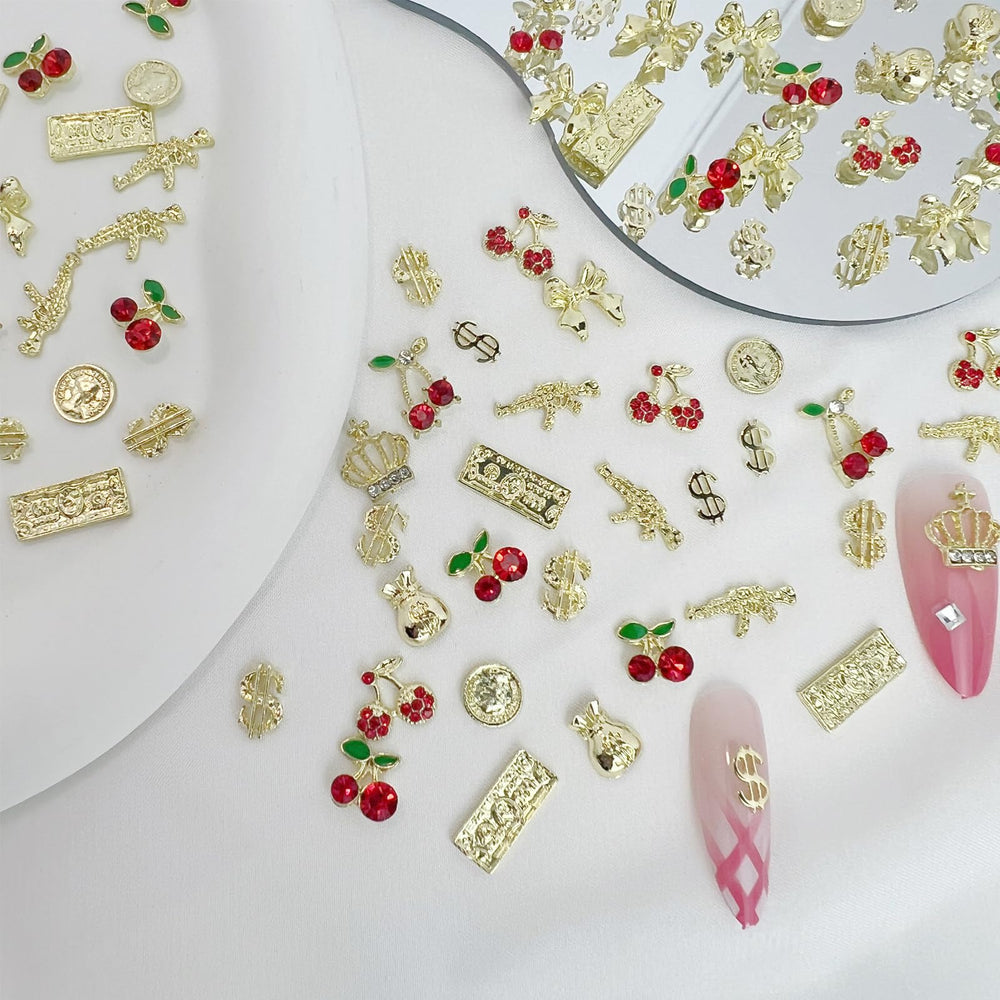 Pizadix dijes para uñas con coronas, perfecto para toques elegantes en ocasiones.