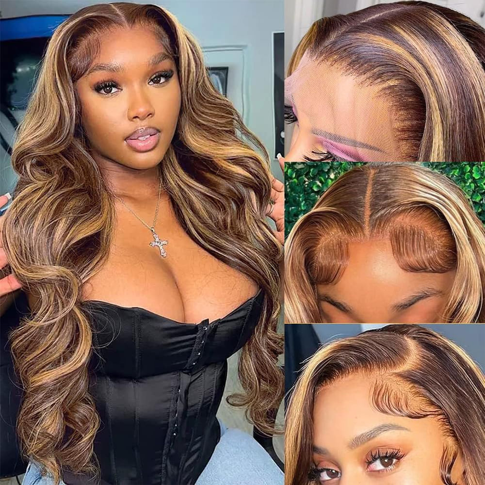 Pizazz 13x4 ombre: frontal con encaje y onda suave de cuerpo 26 pulgadas.