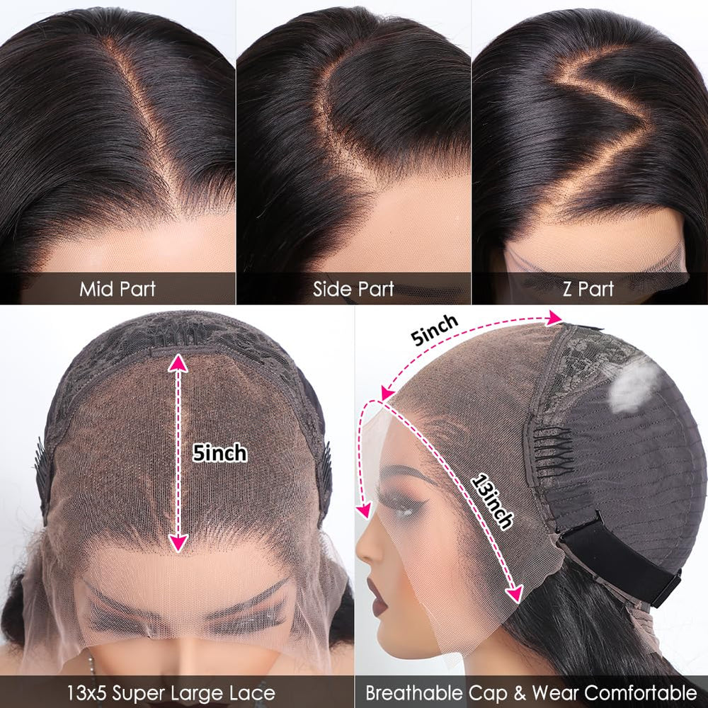 Pizazz cabello pre-delineado con cabello suave en la frente para un look natural