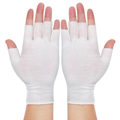 PKRFCJ Guantes blancos sin dedos para movilidad y comodidad.
