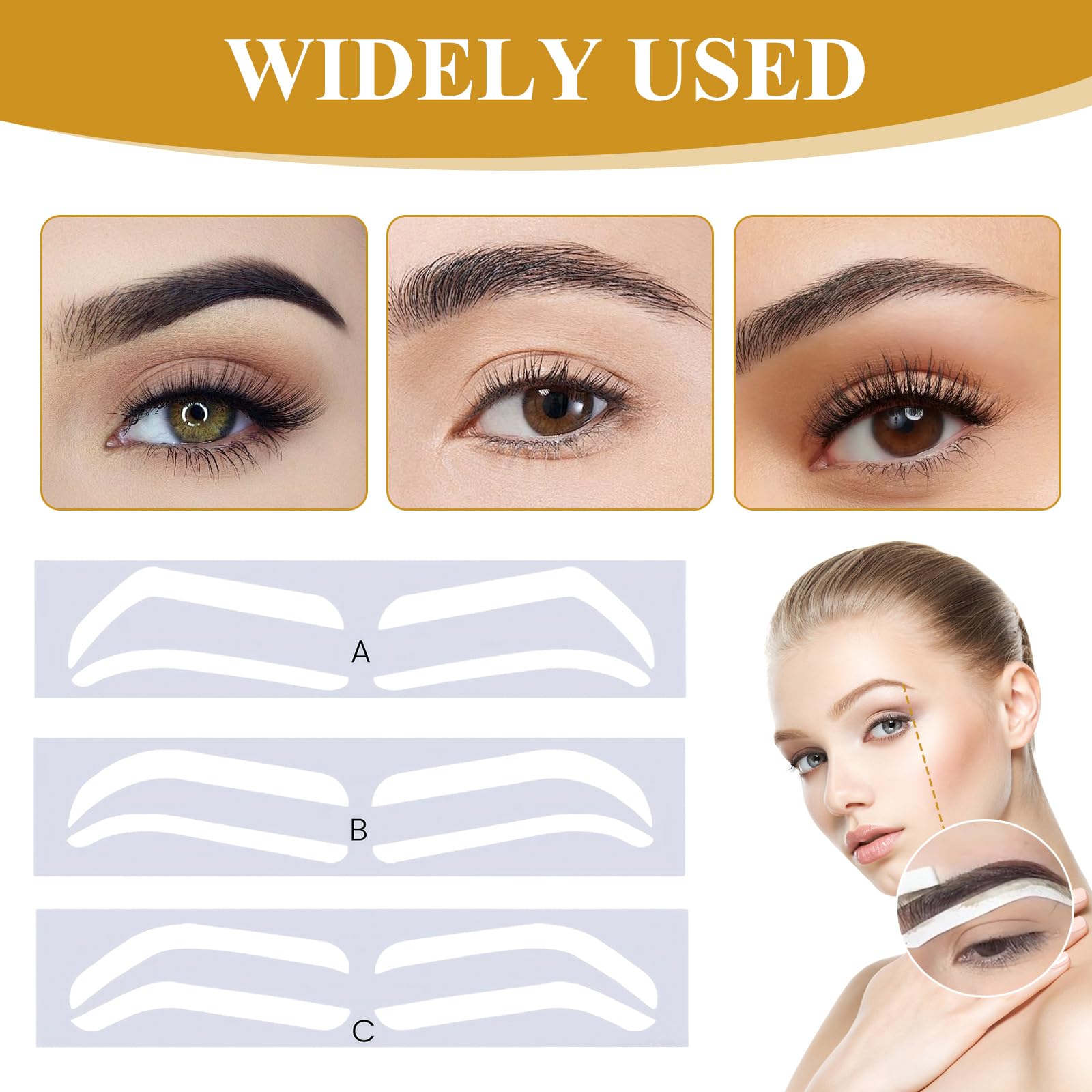 PKRFCJ plantillas de cejas en PVC para ajuste cómodo