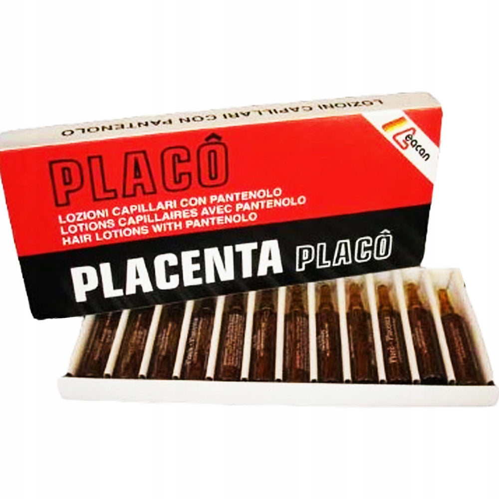 Placenta Placo shiny hair texture after treatment.