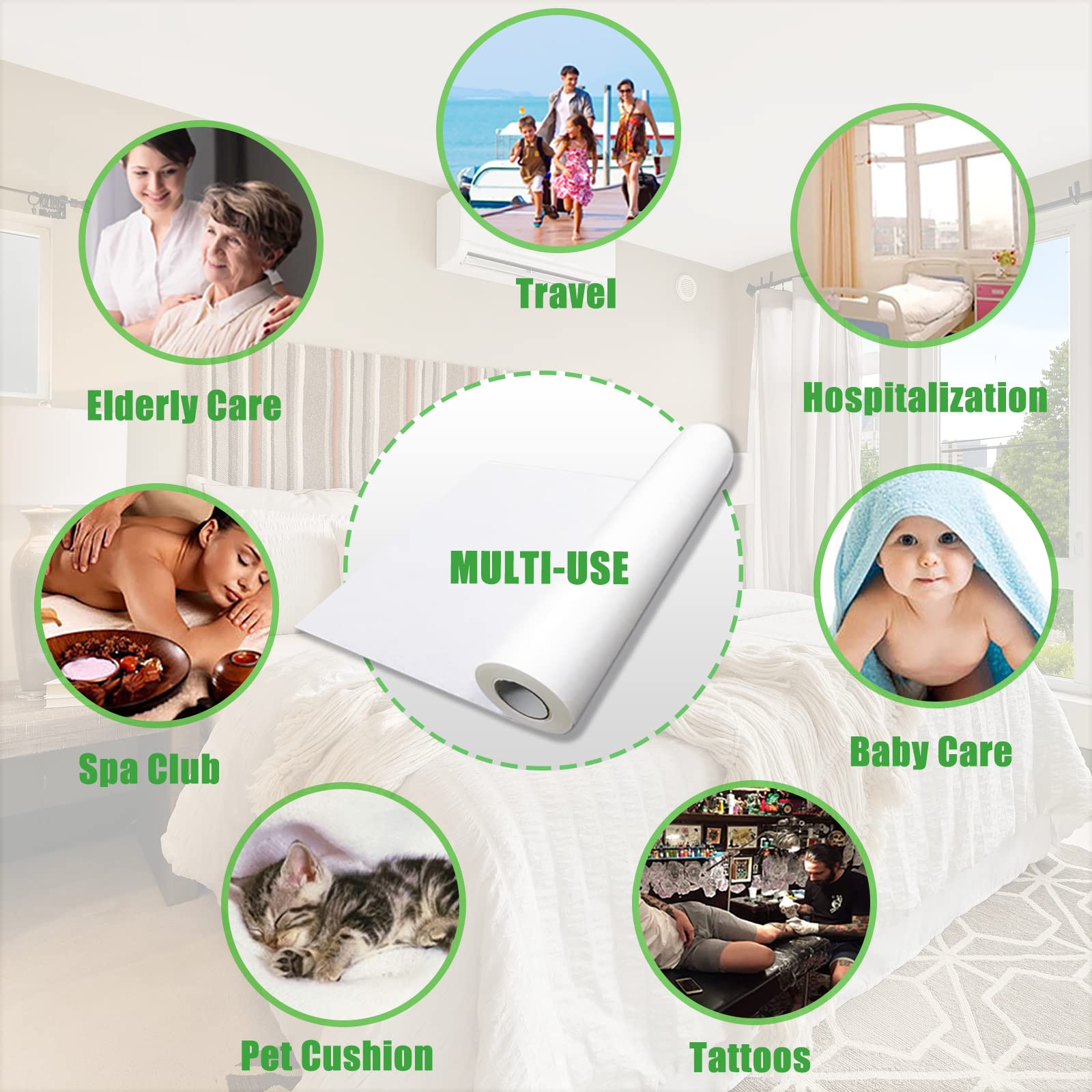 Platonee capa impermeable sin olores para higiene en sala de tratamientos.