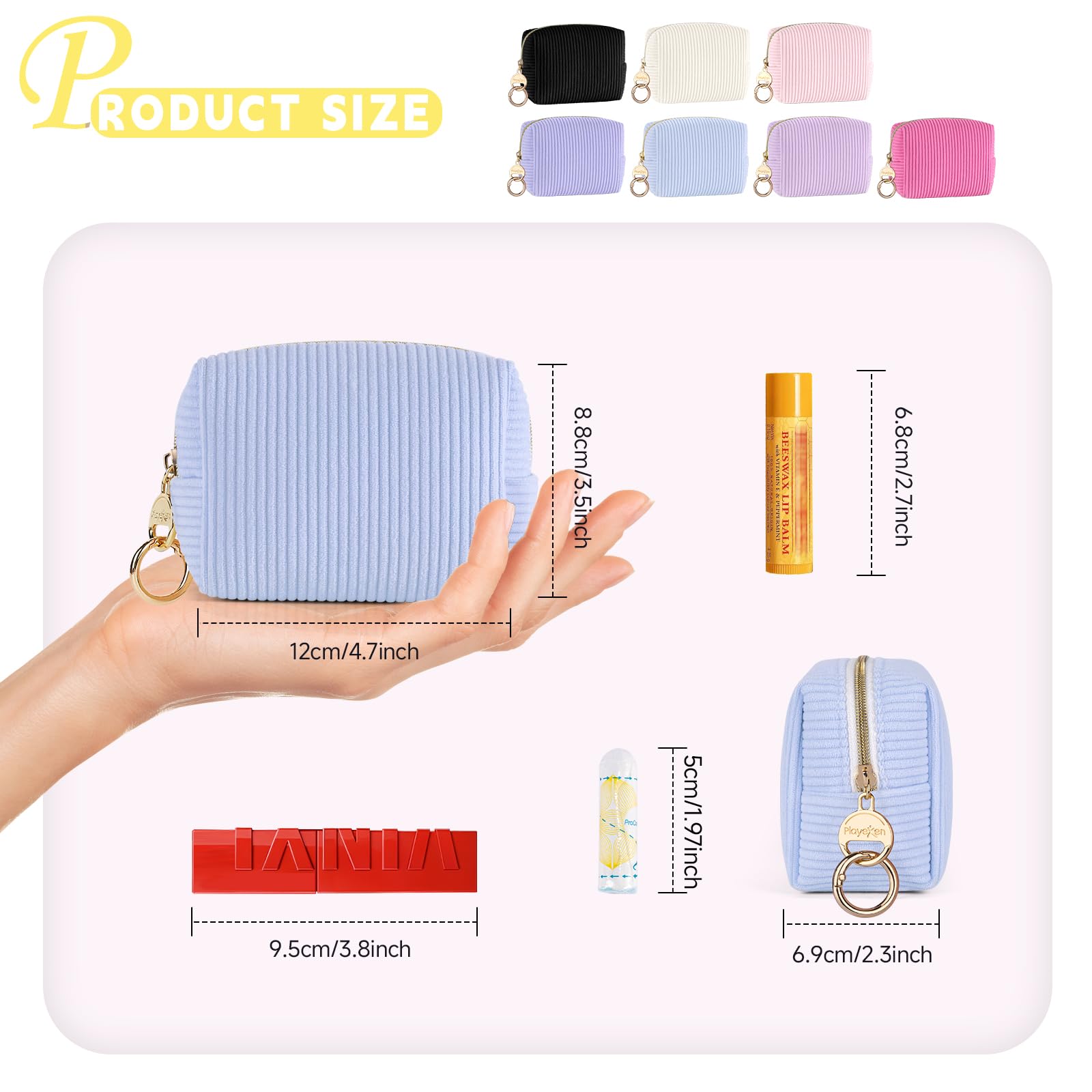 Interior del Playexen Mini Neceser con forro nylon para protección de objetos pequeños