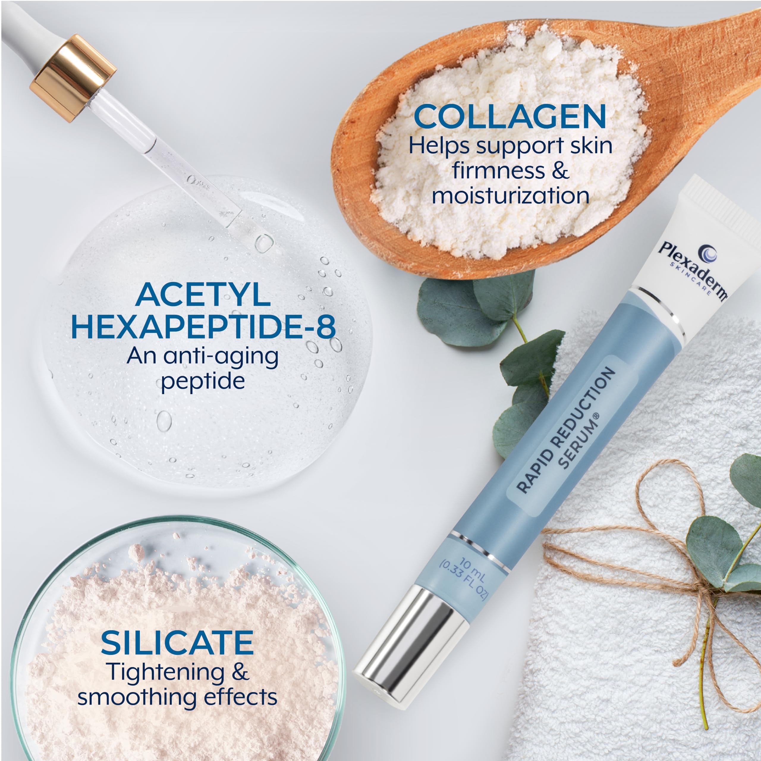 Plexaderm Serum para arrugas alrededor de los ojos, piel más suave.