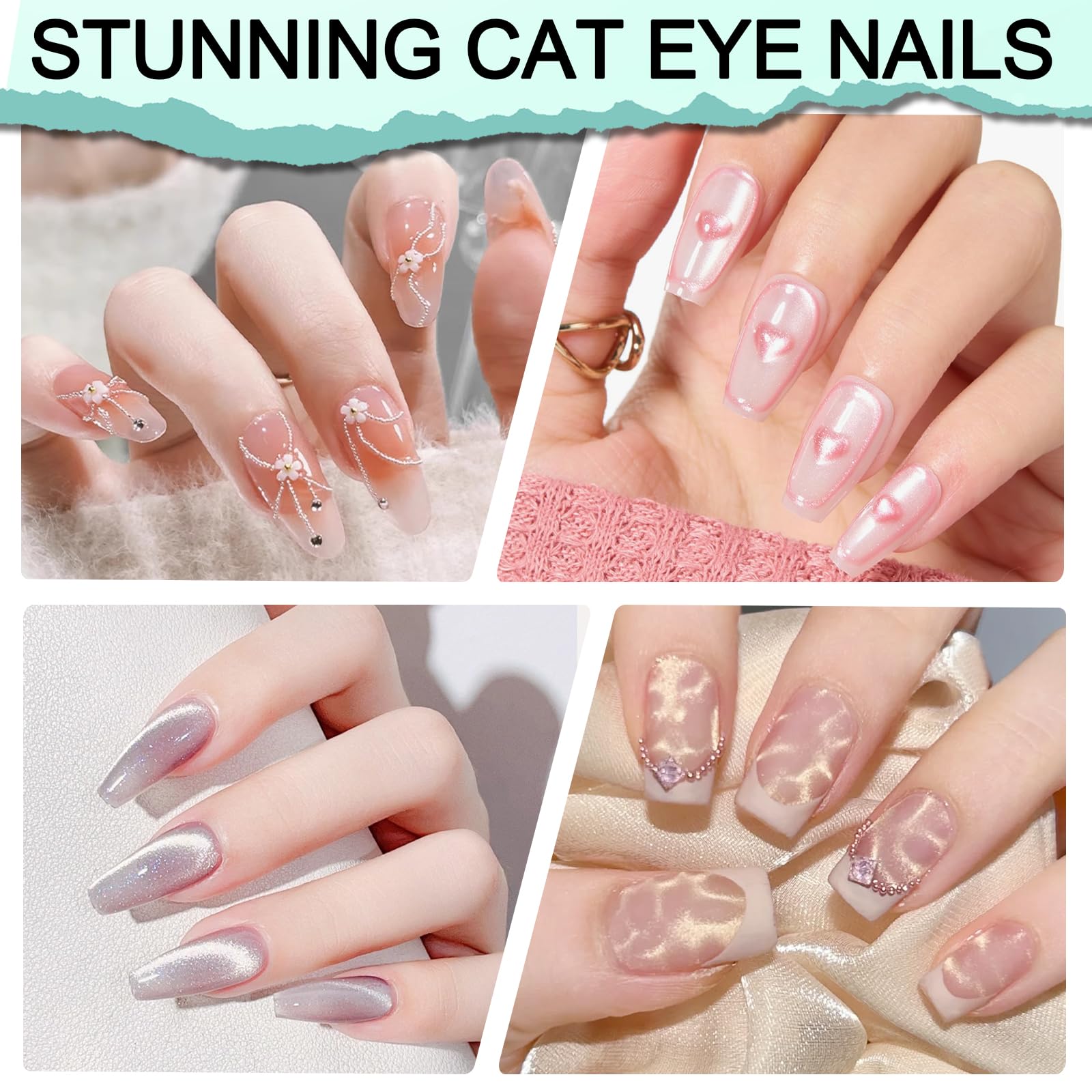 Plman set uñas arte casero ojo-de-gato para inspiración.
