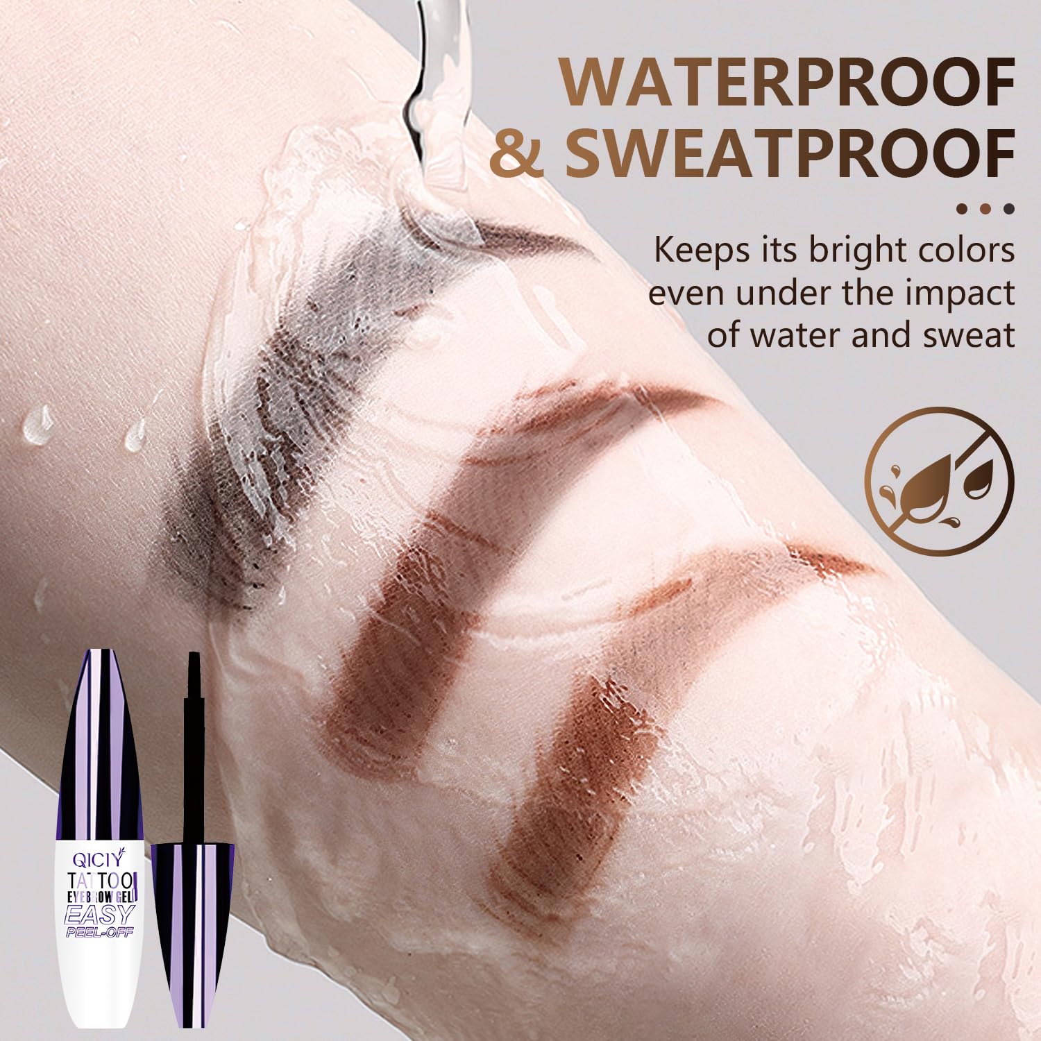 Plresen tinted eyebrow gel wear test highlights long wear and natural color.