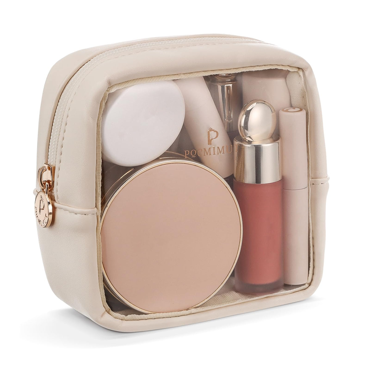 Pocmimut bolso maquillaje transparente mini: visibilidad rápida de tus esenciales.
