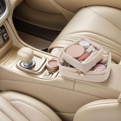 Pocmimut neceser cosméticos transparente para coche: fácil acceso al contenido.