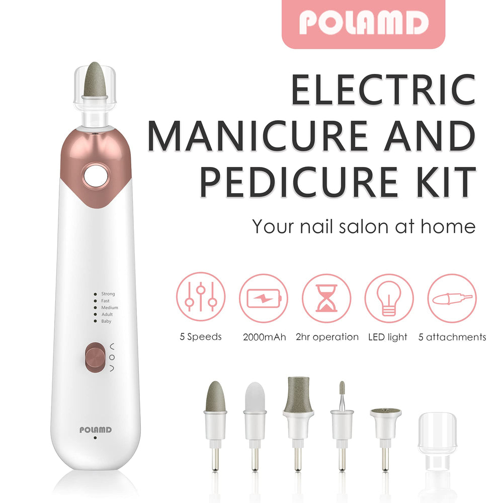 POLAMD puntas de acero inoxidable para lijado preciso de uñas.