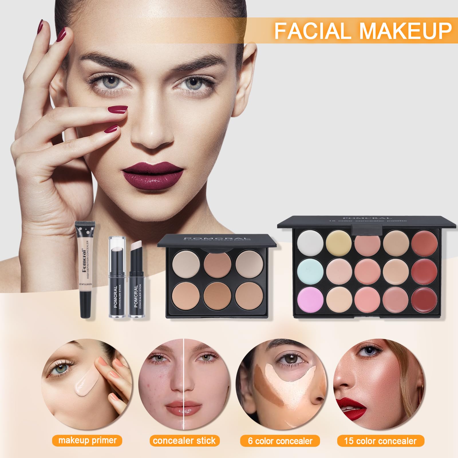 Pomcral kit maquillaje profesional, colores de labios versátiles para diferentes ocasiones.