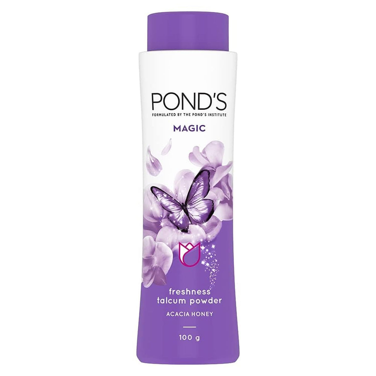 Pond's Magic Talco: empaque con tapa giratoria para una aplicación rápida.