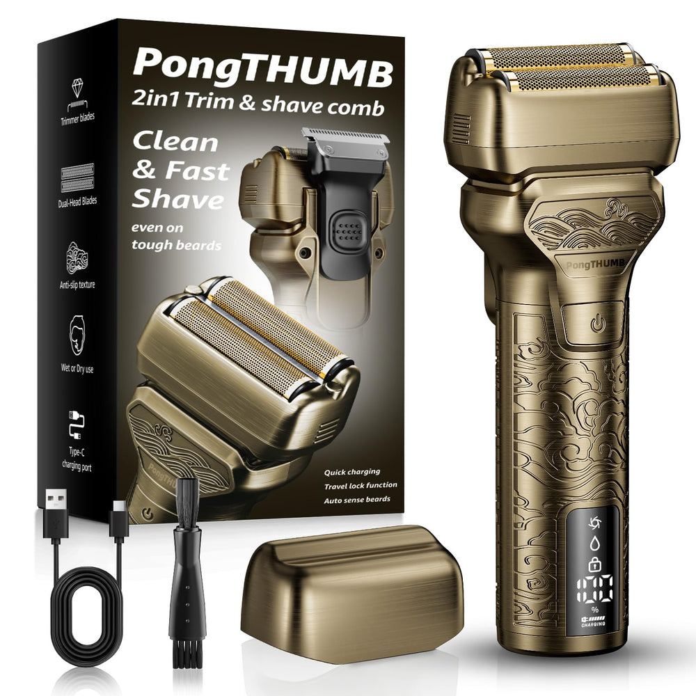 PongTHUMB: cuerpo metálico dorado para un acabado premium y cómodo