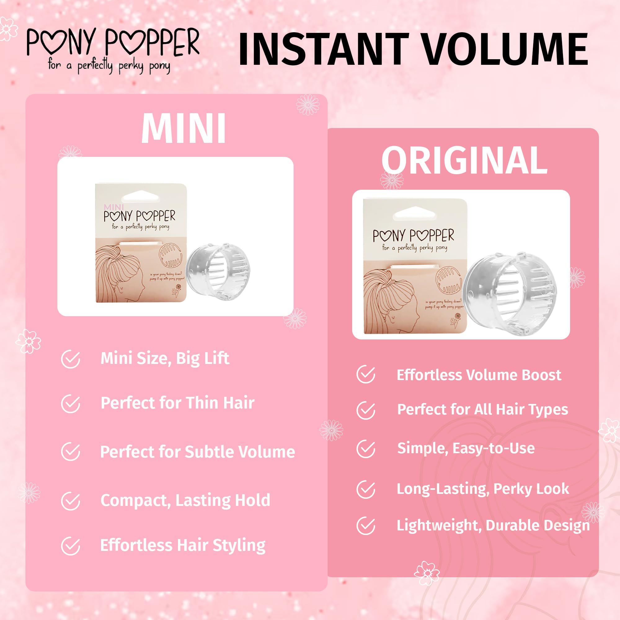 Pony Popper Mini: para coletas altas, sujeción estable sin fricción.