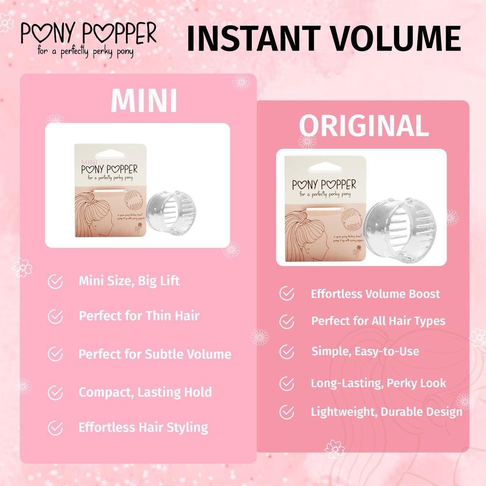Pony Popper Mini: para coletas altas, sujeción estable sin fricción.