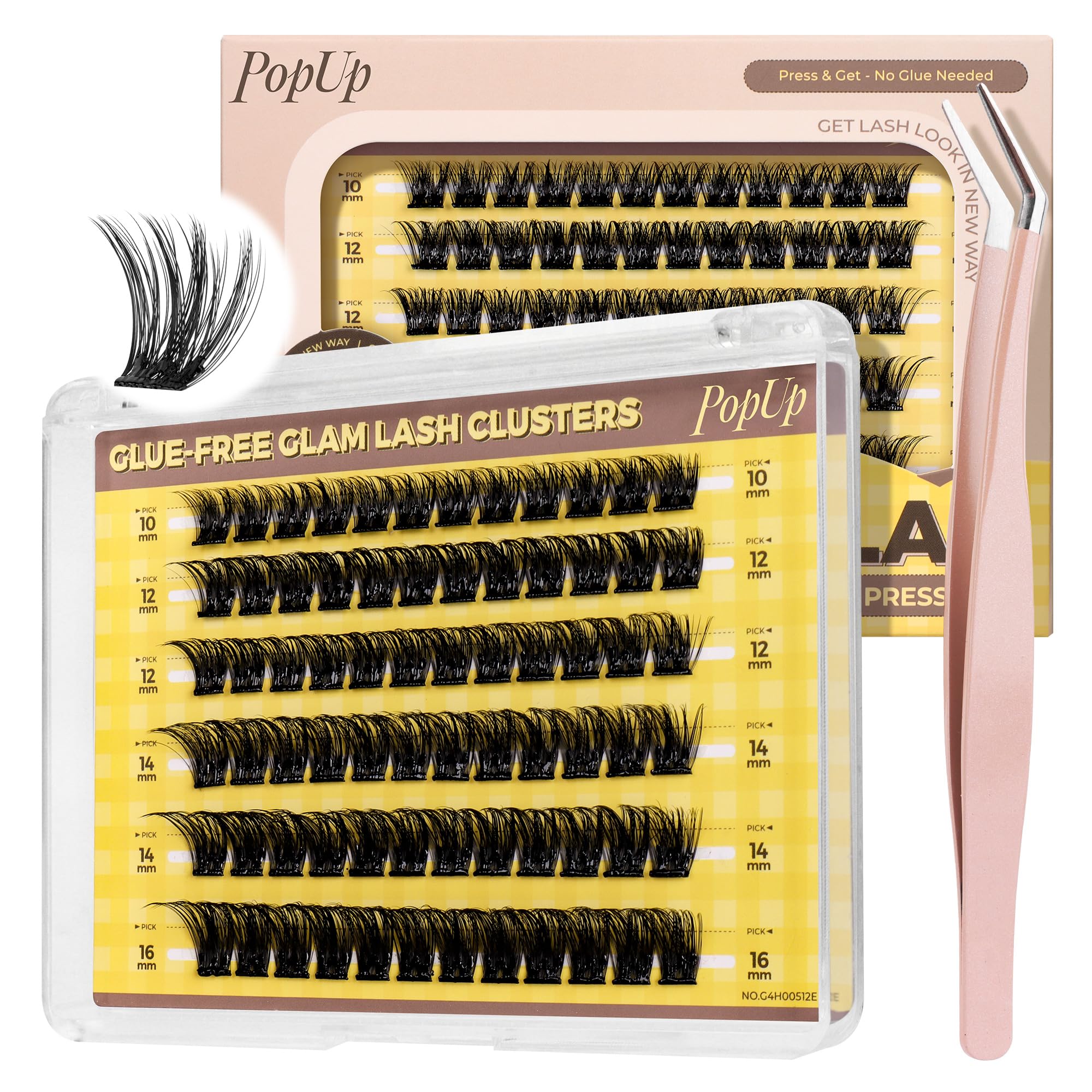 Pestañas PopUp autoadhesivas 10 mm para look ligero y natural durante el día.
