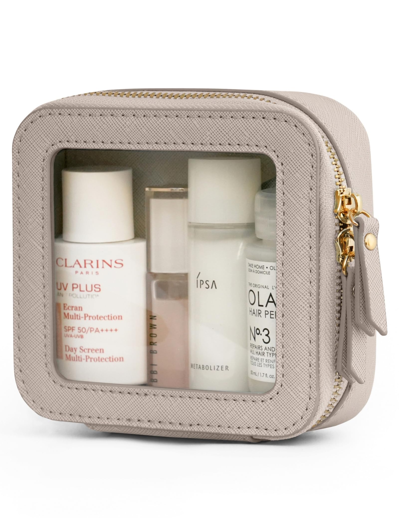 Popvibe bolso maquillaje transparente con cierre, ideal para ver rápidamente tus básicos.