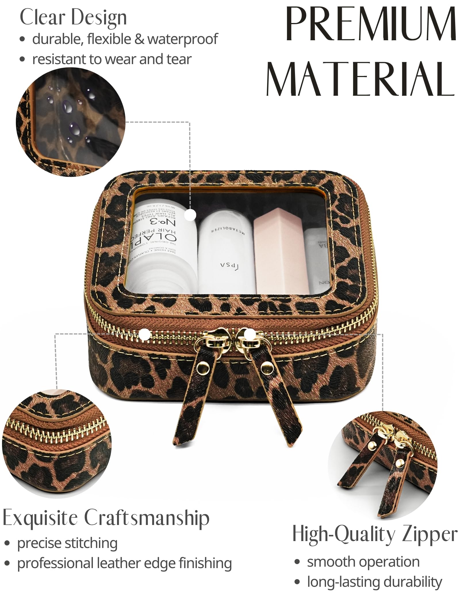 Cierre dorado en Popvibe bolso maquillaje, añade toque elegante y seguridad al cerrar tus objetos.