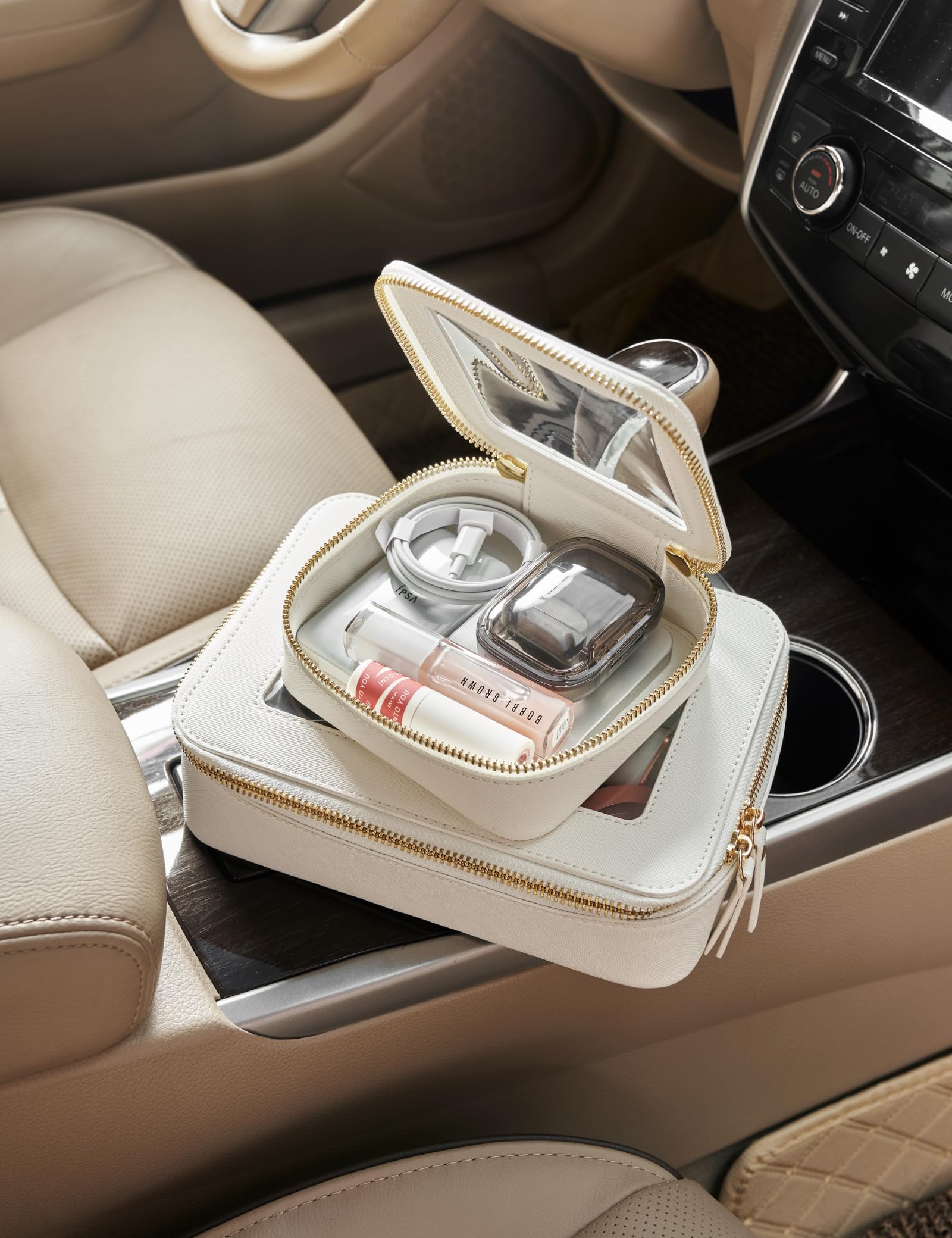 Popvibe detalle saffiano durable, material resistente para uso diario
