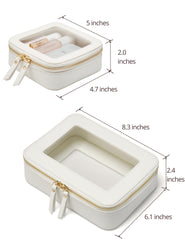 Popvibe estuche maquillaje transparente mediano, perfecto para viajes y organización