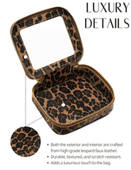 Material cuero sintético con estampado leopardo de Popvibe, resistente y fácil de limpiar.