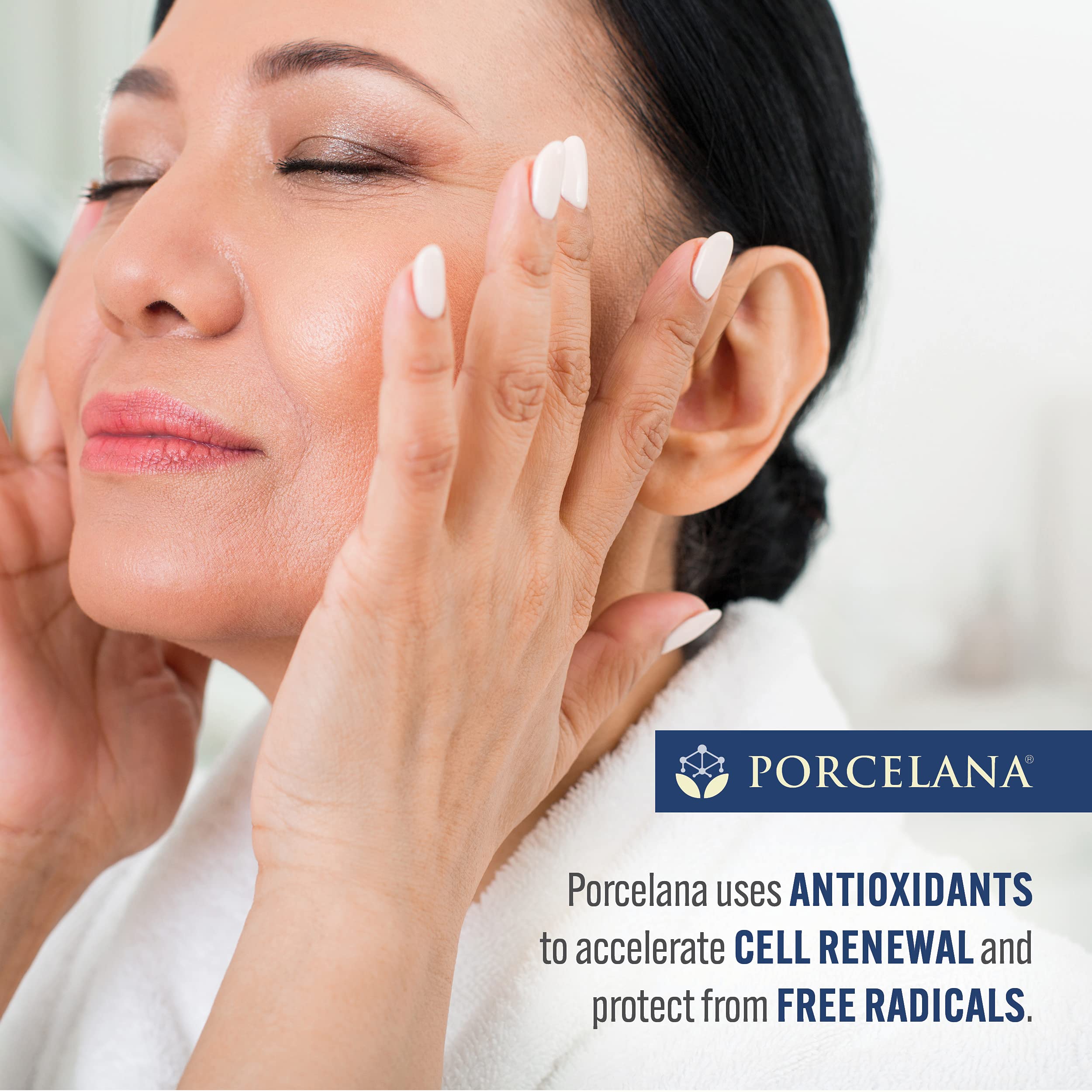 Porcelana Nighttime Hydration Cream packaging front showcases brand and formula