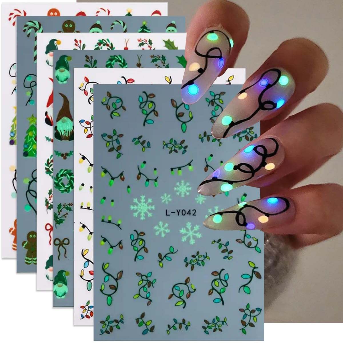 Powpop copos de nieve: adhesivo 3D para uñas con brillo festivo