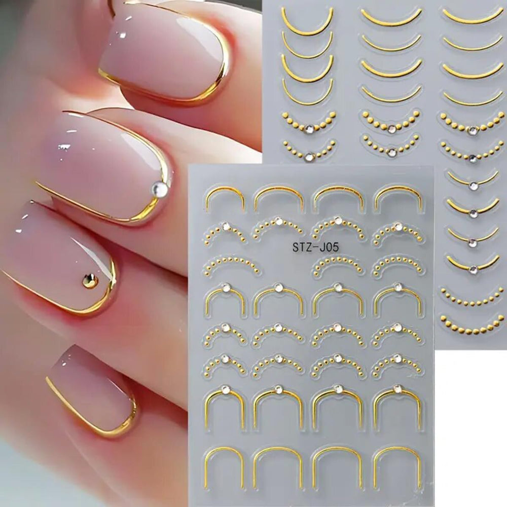 powpop pegatinas francesas 5D en relieve con destellos para uñas elegantes