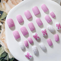 PowPop uñas postizas cuadradas cortas rosas, perfecta para retoques rápidos.