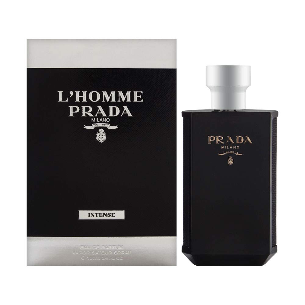 Prada L'Homme Intense, botella elegante de 100 ml para uso diario.