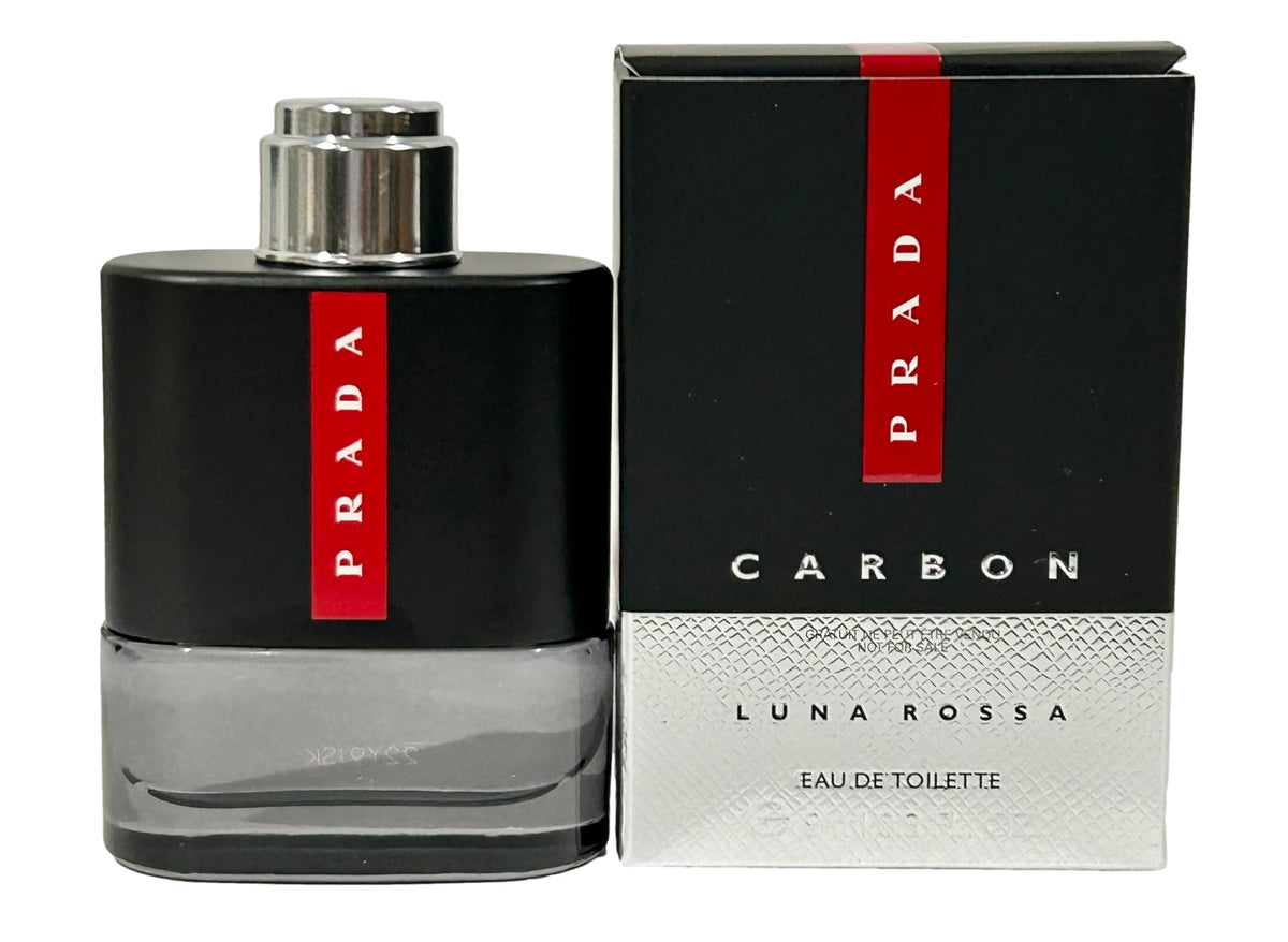 Prada Luna Rossa Carbon mini frasco, ideal para pruebas y viajes.